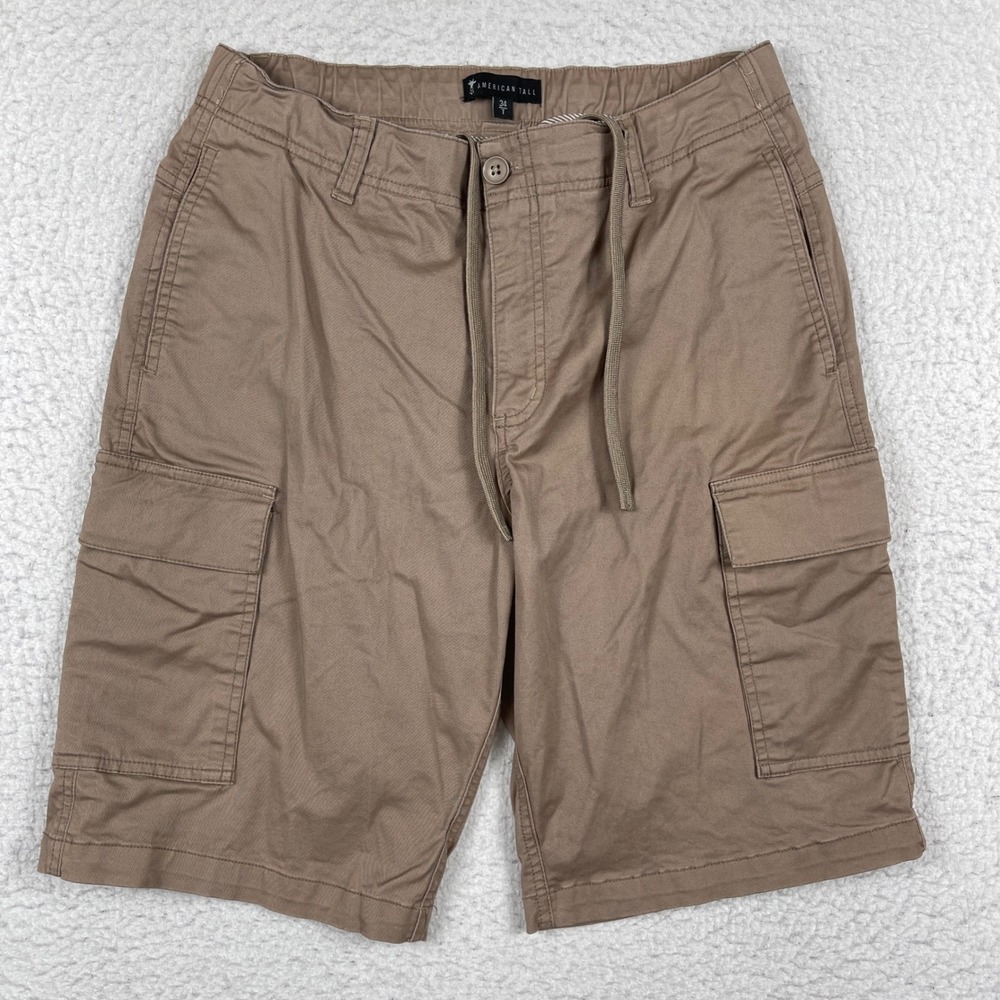 American Tall Cargo Shorts Mens 34 (Actual 30/31) Brown Stretch Cotton‎ Utility